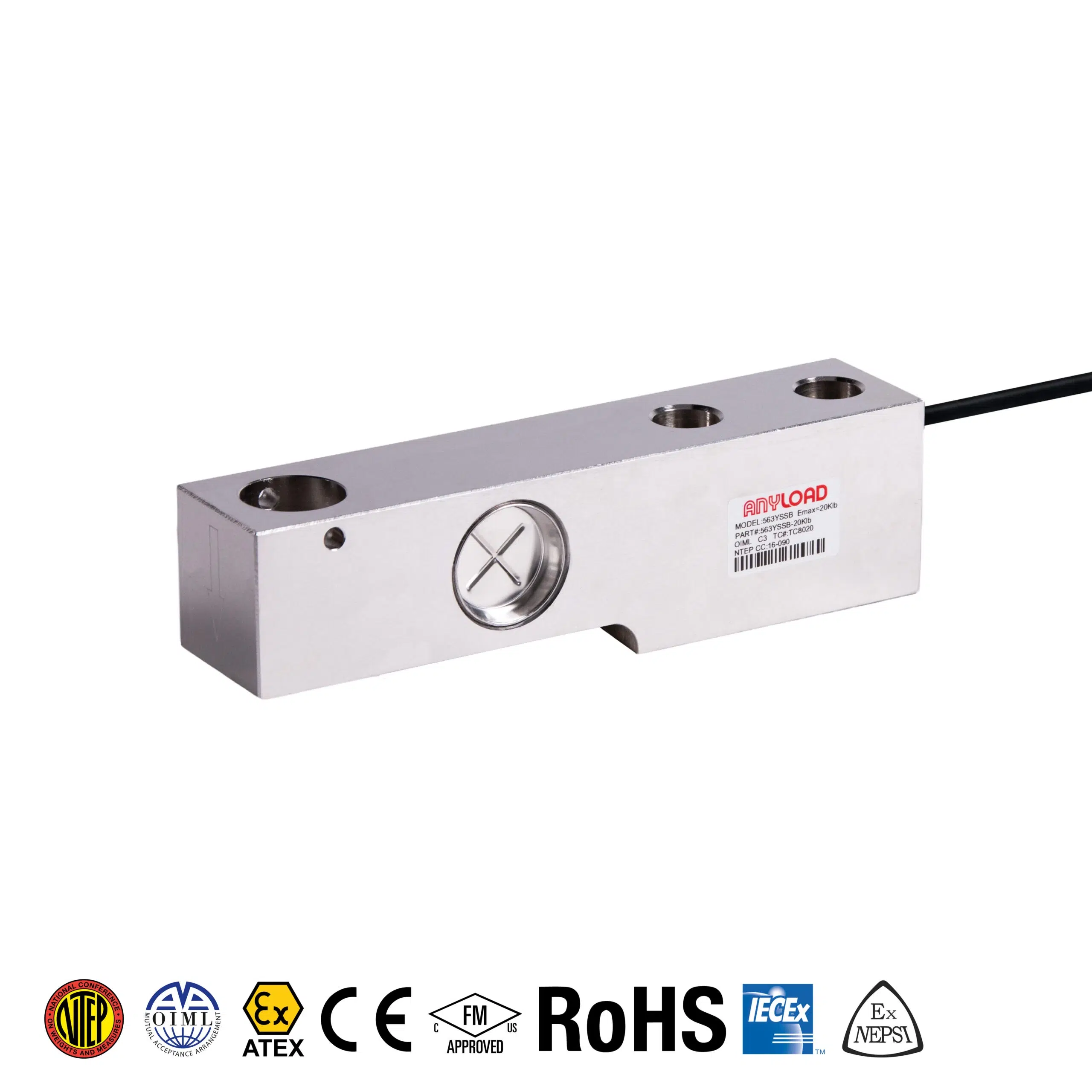[ANY-563YSSB-2.5Klb] AnyLoad 563YSSB Single Ended Beam Load Cell (2.5Klb)