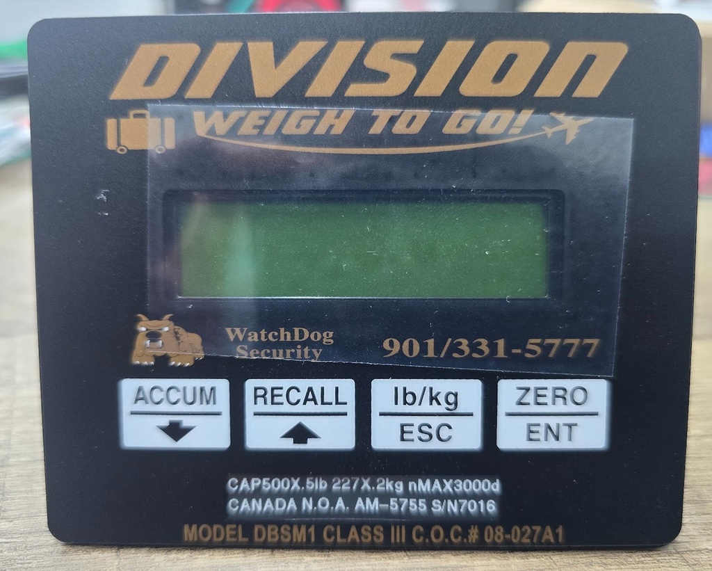 Division Weigh To Go - Agent/Main Scale Weight Display Instrument